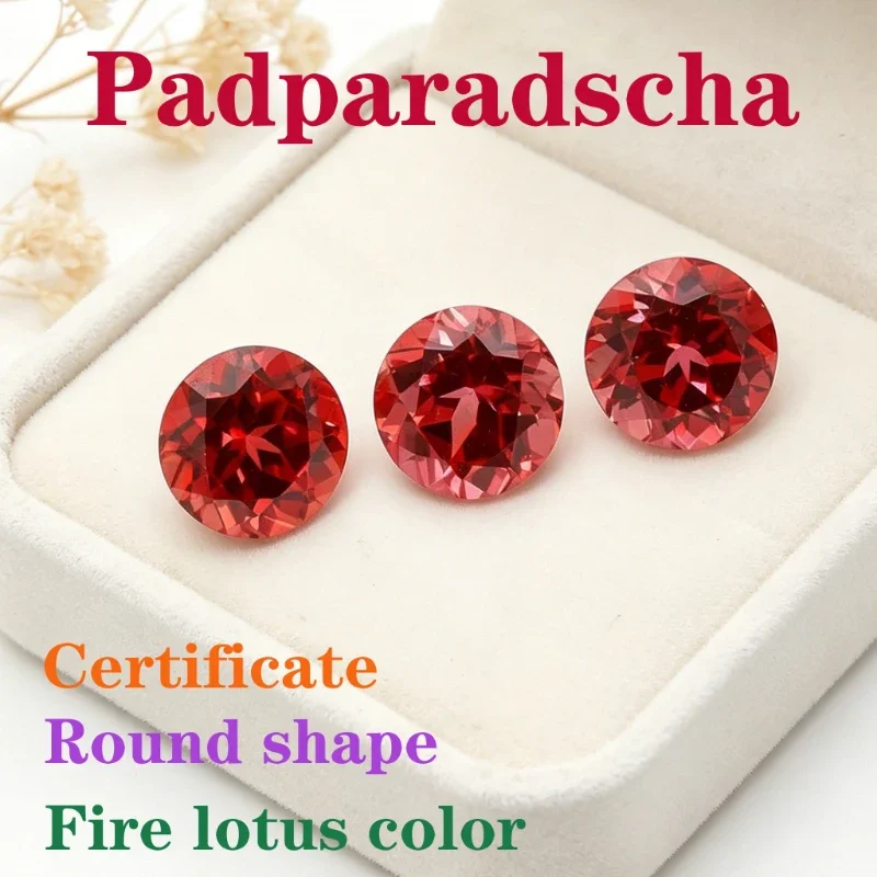 Artificial Sapphire Padparadscha Fire Lotus Color Round Shape Certificate Selectable
Artificial Sapphire Padparadscha Fire Lotus Color Round Shape Certificate Selectable