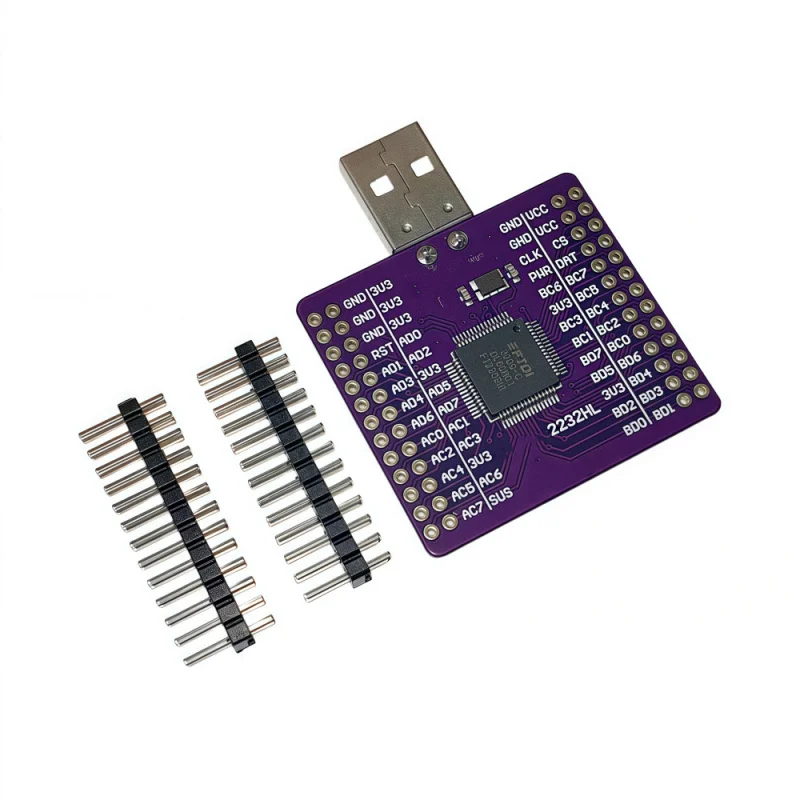 FT2232HL USB to UART FIFO SPI I2C JTAG RS232 Module, 42x37mm Dual-Channel Interface Adapter with VCP & D2XX Driver
FT2232HL USB to UART FIFO SPI I2C JTAG RS232 Module, 42x37mm Dual-Channel Interface Adapter with VCP & D2XX Driver