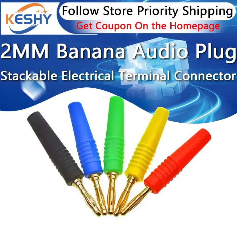 5PCS 2MM Gold Plated Banana Plug Electrical Connector Adaptor Plugs Gold Plated Musical Speaker Cable Banana Plug Connectors
5PCS 2MM Gold Plated Banana Plug Electrical Connector Adaptor Plugs Gold Plated Musical Speaker Cable Banana Plug Connectors