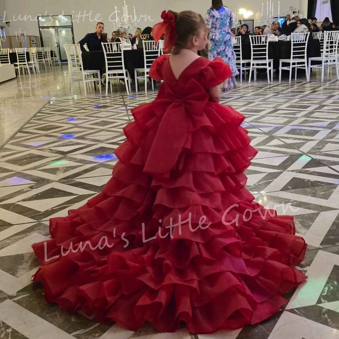 Red Tiered Ruffle Tulle Dress With Big Bow & Train Kids Formal Wedding & Birthday Flower Girl Pageant Gown Customized
Red Tiered Ruffle Tulle Dress With Big Bow & Train Kids Formal Wedding & Birthday Flower Girl Pageant Gown Customized