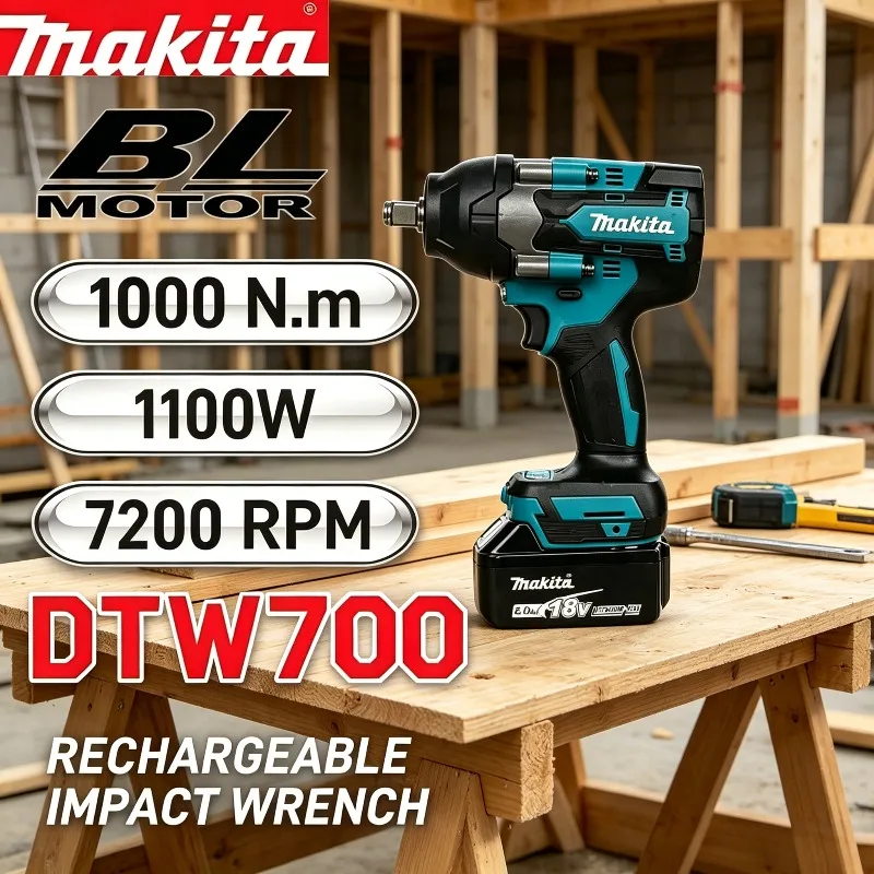 Makita Power Tool Electric Wrench, Brushless Large Torque Wrench Tool Makita DTW700 Cordless Drill Screwdriver.
Makita Power Tool Electric Wrench, Brushless Large Torque Wrench Tool Makita DTW700 Cordless Drill Screwdriver.