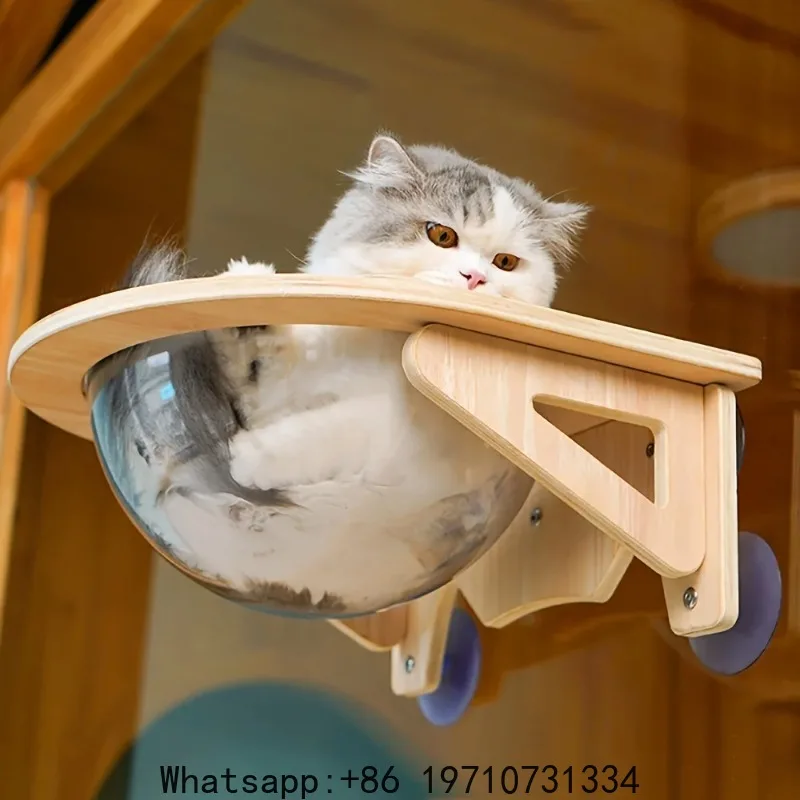 Cat Window Perch Hammock with Suction Cups, Solid Wood Cat Bed for Window Mount, Space Capsule Pet Hanging Nest for Indoor Cats
Cat Window Perch Hammock with Suction Cups, Solid Wood Cat Bed for Window Mount, Space Capsule Pet Hanging Nest for Indoor Cats