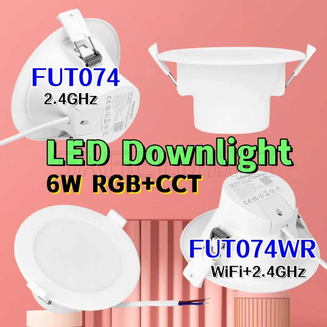 MiBoxer FUT074WR FUT074 WiFi+2.4GHz 6W RGB+CCT LED Downlight Third party voice control Built-in power Tuya smart app control RF
MiBoxer FUT074WR FUT074 WiFi+2.4GHz 6W RGB+CCT LED Downlight Third party voice control Built-in power Tuya smart app control RF