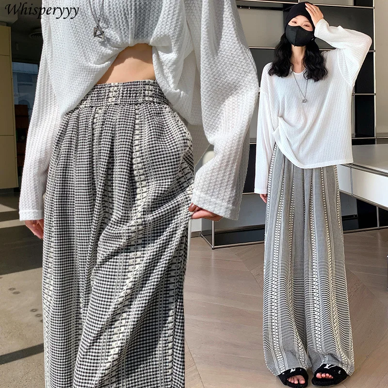 High Waist Embroidered Plaid Straight Leg Pants Wide Leg Pants Women's New Spring Autumn Thin Casual Fashion Pants for Women
High Waist Embroidered Plaid Straight Leg Pants Wide Leg Pants Women's New Spring Autumn Thin Casual Fashion Pants for Women