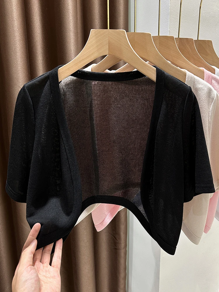 Bla Ice Silk Knitted ort Sve Open Cardigan Women's Summer New Sle Qipao awl Tube Dr Outer Thin irt Breathable
Bla Ice Silk Knitted ort Sve Open Cardigan Women's Summer New Sle Qipao awl Tube Dr Outer Thin irt Breathable