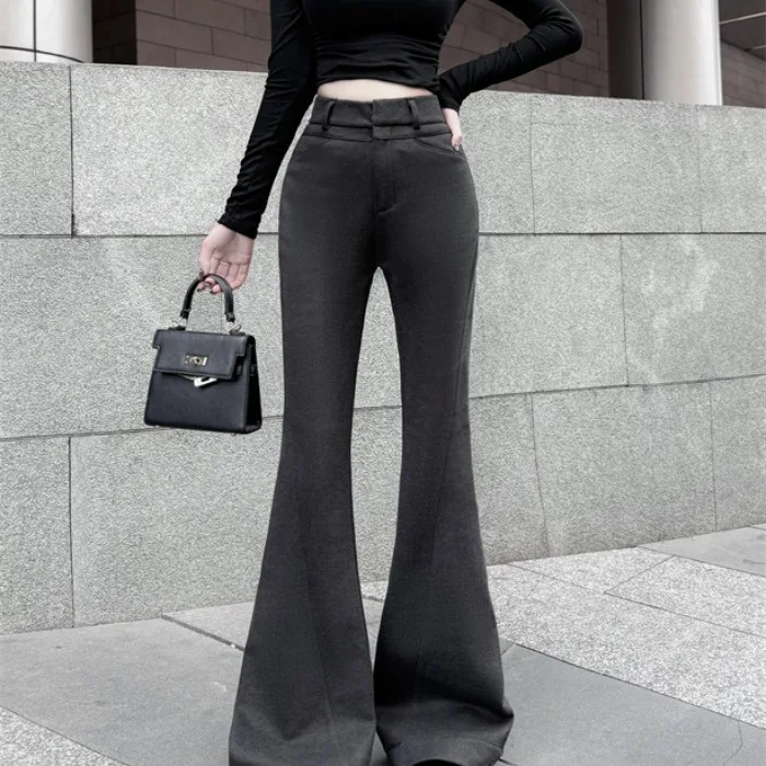 Расклешенные брюки Thiened Fce с высокой талией, новые эластичные осенне-зимние длинные брюки для молодых женщин, эффект похудения
Расклешенные брюки Thiened Fce с высокой талией, новые эластичные осенне-зимние длинные брюки для молодых женщин, эффект похудения