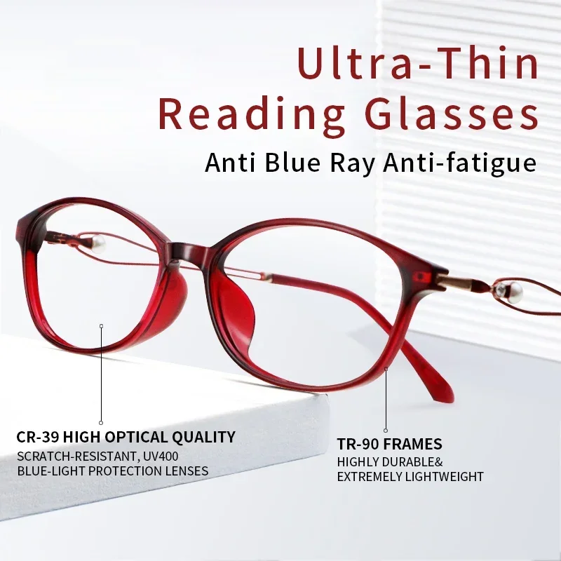 Ultra-Thin Women's Reading Glasses with Degree Blue Light Blocking Presbyopia Eyeglasses Female Eyeglasses Ultralight
Ultra-Thin Women's Reading Glasses with Degree Blue Light Blocking Presbyopia Eyeglasses Female Eyeglasses Ultralight