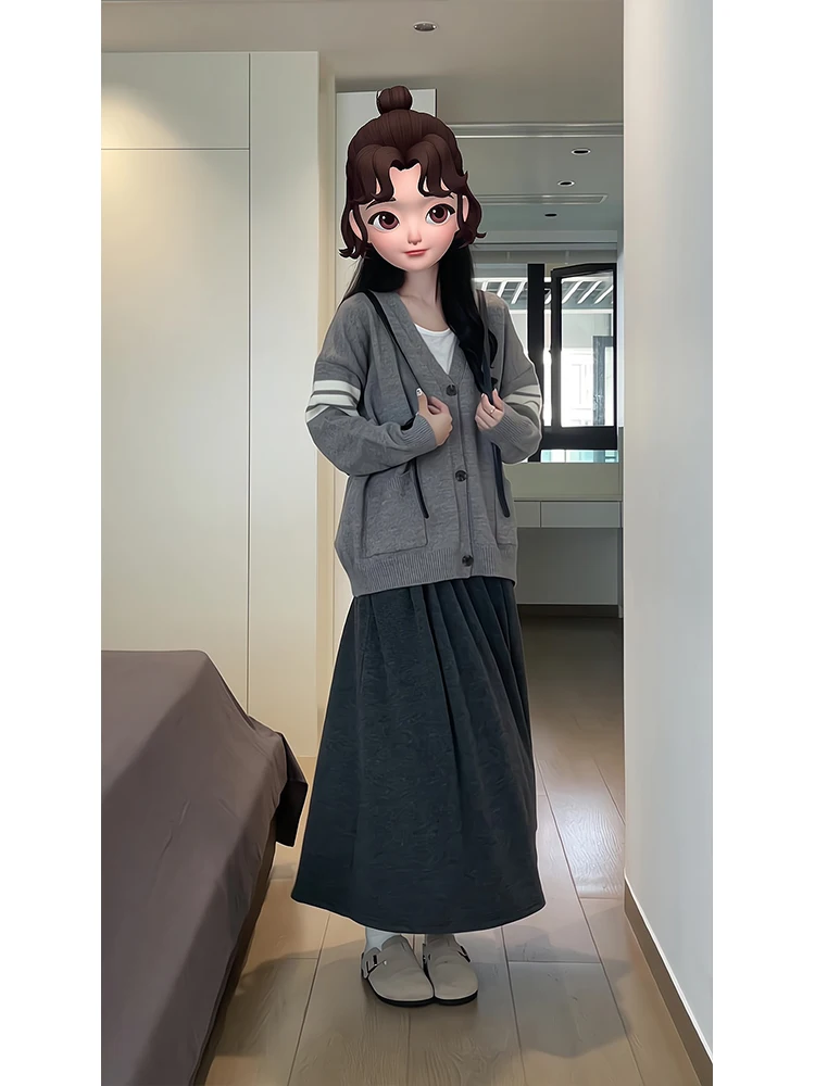 plus Size Knitted Sweater Coat High Waist Skirt Set Autumn Winter Lazy Style Women's Fashion plus Size Two Piece Set
plus Size Knitted Sweater Coat High Waist Skirt Set Autumn Winter Lazy Style Women's Fashion plus Size Two Piece Set
