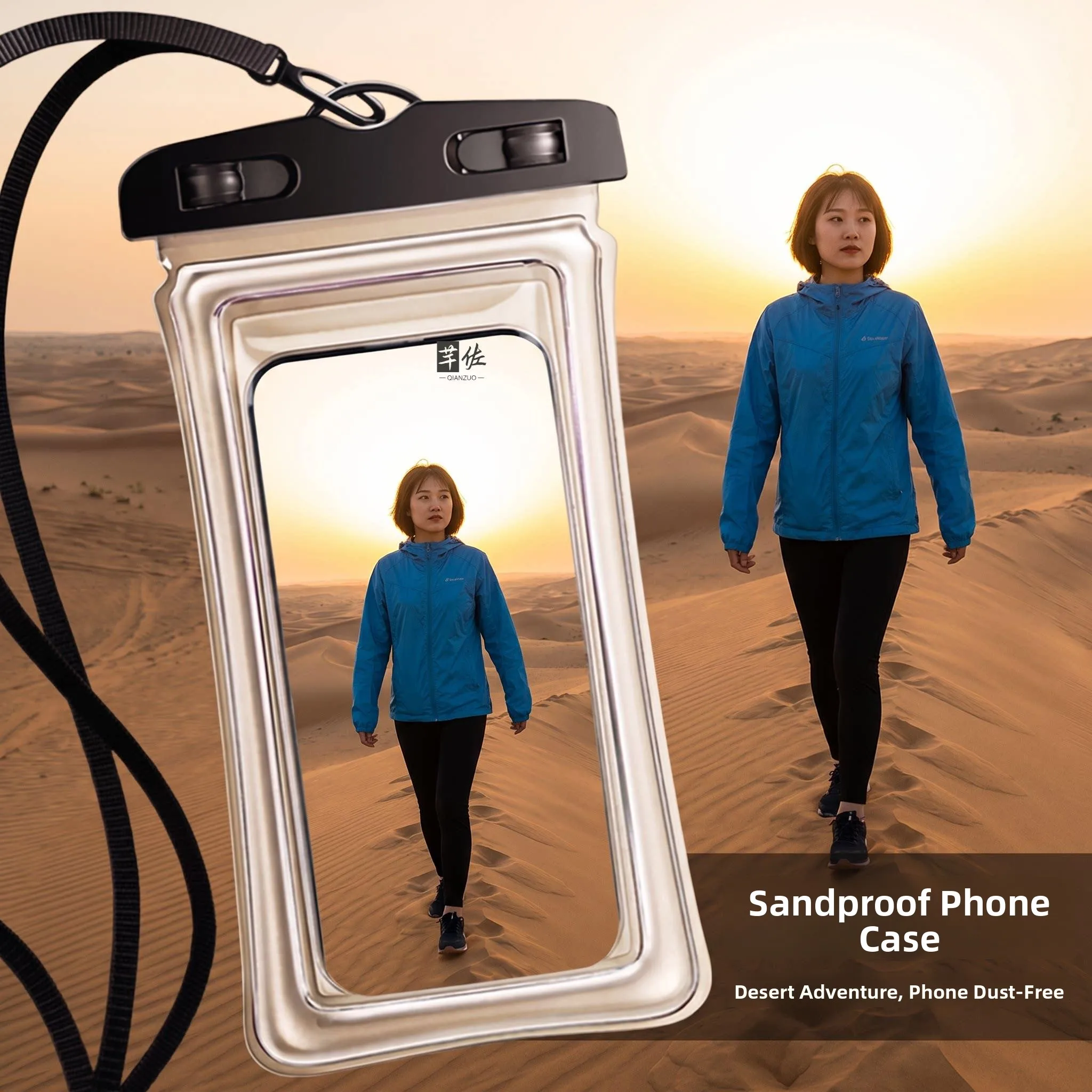 Desert Sandproof Touchscreen Mobile Phone Case Transparent Waterproof Sandproof Bag for Northwest Desert Outdoor Activities
Desert Sandproof Touchscreen Mobile Phone Case Transparent Waterproof Sandproof Bag for Northwest Desert Outdoor Activities