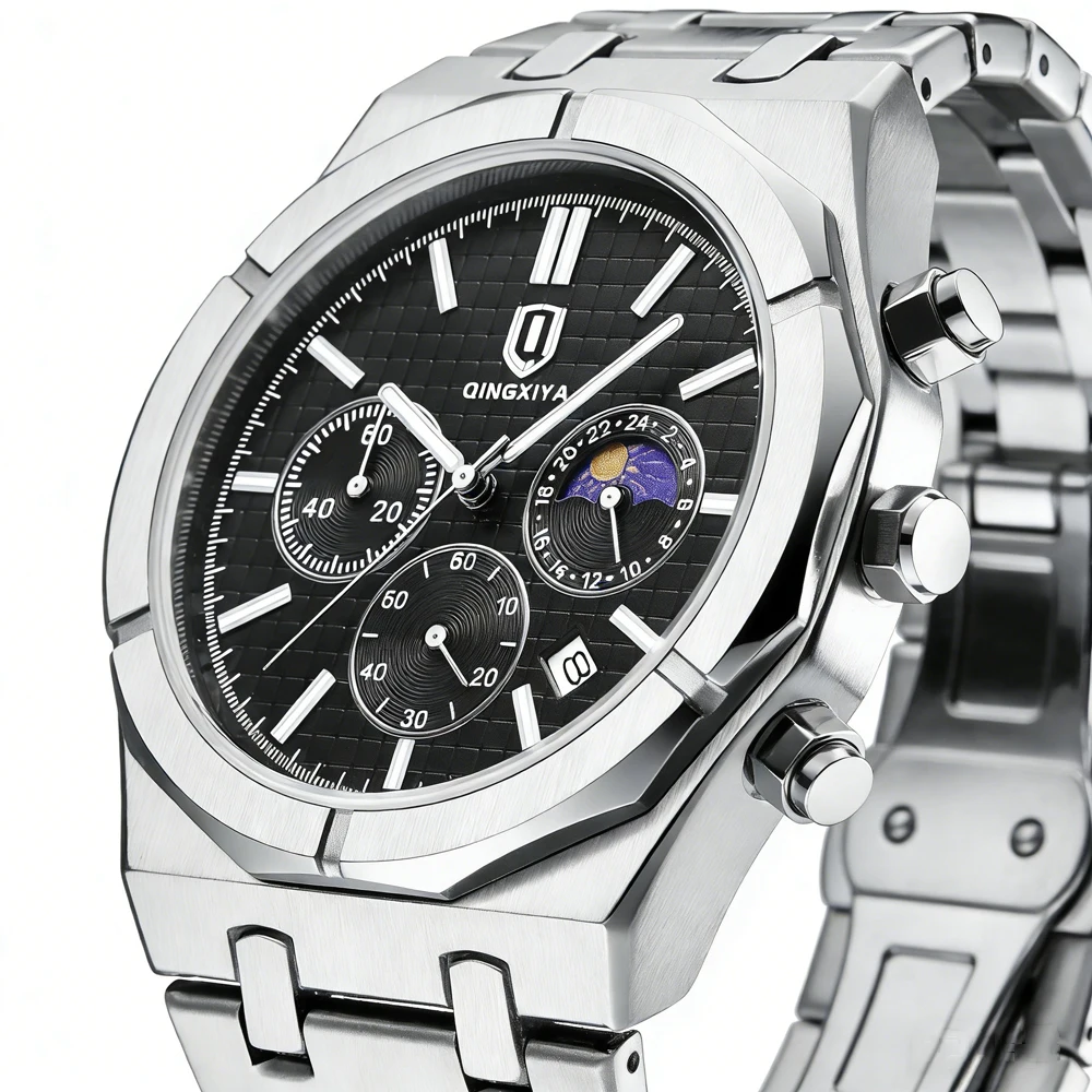 Новые модные кварцевые часы-хронограф QINGXIYA для мужчин, водонепроницаемые, из нержавеющей стали, с люминесцентным циферблатом и датой, роскошные мужские часы Reloj
Новые модные кварцевые часы-хронограф QINGXIYA для мужчин, водонепроницаемые, из нержавеющей стали, с люминесцентным циферблатом и датой, роскошные мужские часы Reloj