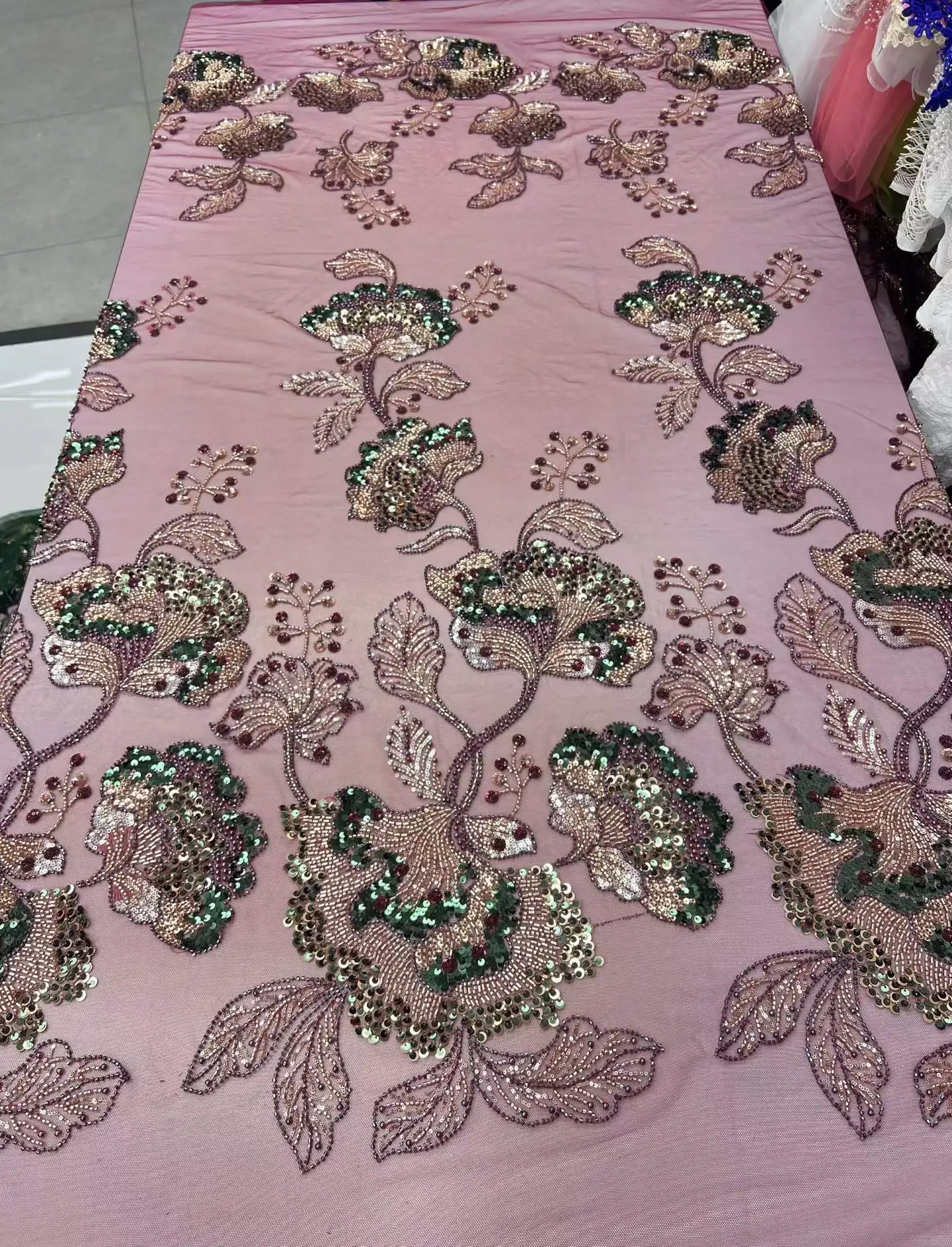 French Mesh Beaded Lace Fabric 2026 High Quality African Net Sequins Embroidery Lace Fabrics For Nigerian Bridal Party Dresses
French Mesh Beaded Lace Fabric 2026 High Quality African Net Sequins Embroidery Lace Fabrics For Nigerian Bridal Party Dresses