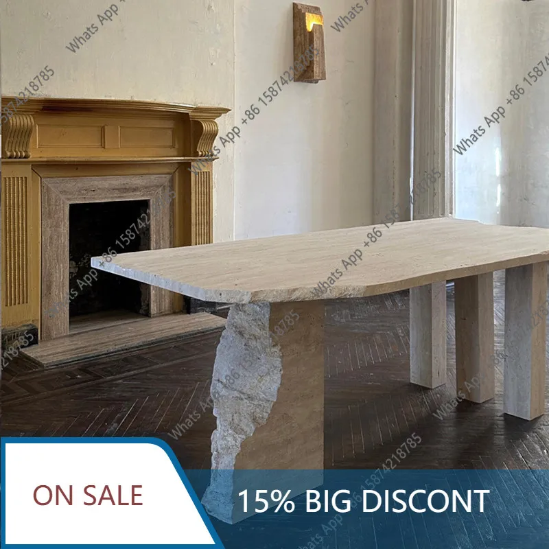 Jo Customized Natural Stone Dining Table Wabi Sandy Wind Creative Travertine Table Reception Marble Luxury Stone Workbench
Jo Customized Natural Stone Dining Table Wabi Sandy Wind Creative Travertine Table Reception Marble Luxury Stone Workbench