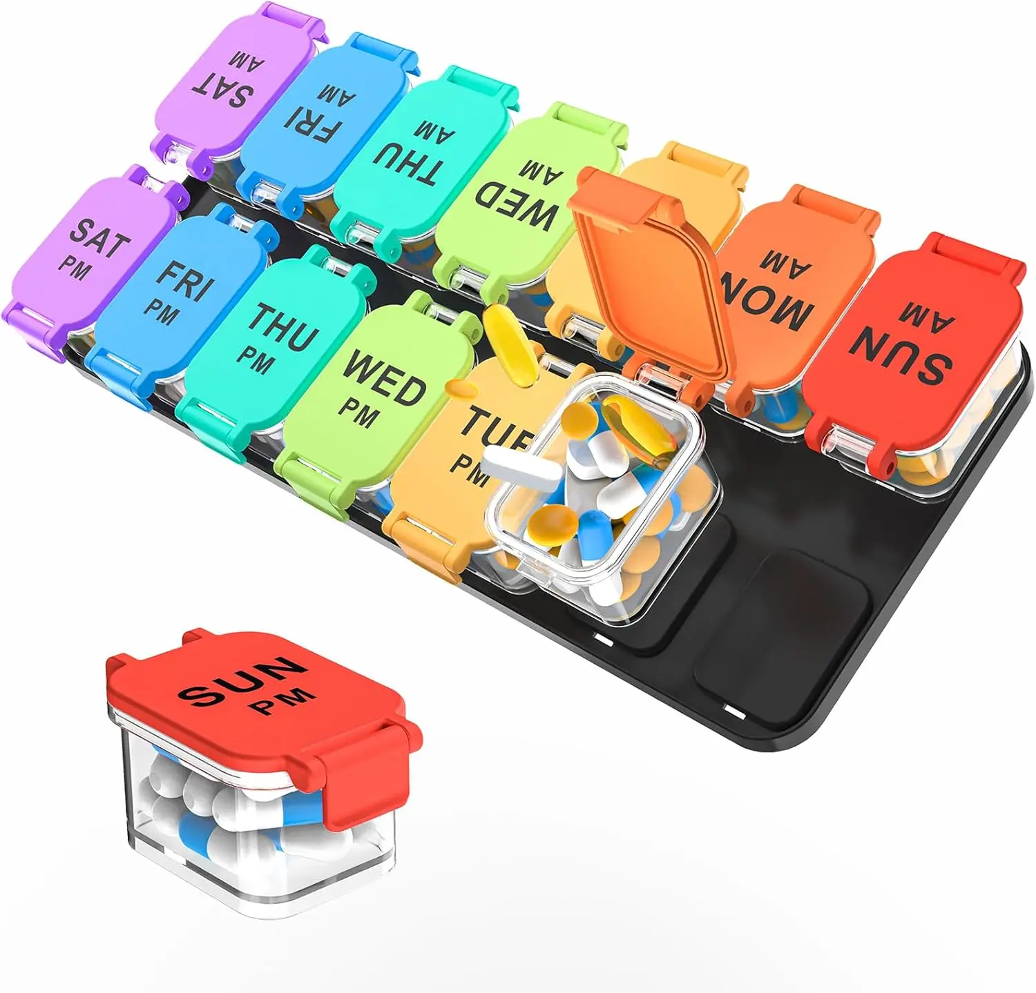 Weekly Pill Organizer 7 Day AM/PM XL, Airtight Detachable for Vitamins, Daily Medication Management
Weekly Pill Organizer 7 Day AM/PM XL, Airtight Detachable for Vitamins, Daily Medication Management