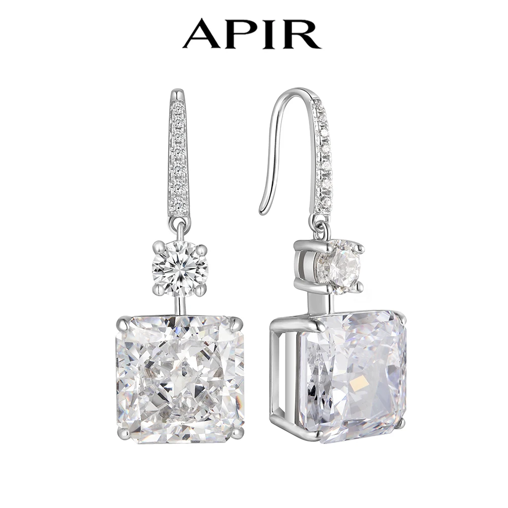 APIR 6ct 10*10mm Cubic Zircon Dangling Earrings for Women High Carbon Diamond Drop earrings Party Banquet Wedding Luxury Jewelry 
APIR 6ct 10*10mm Cubic Zircon Dangling Earrings for Women High Carbon Diamond Drop earrings Party Banquet Wedding Luxury Jewelry