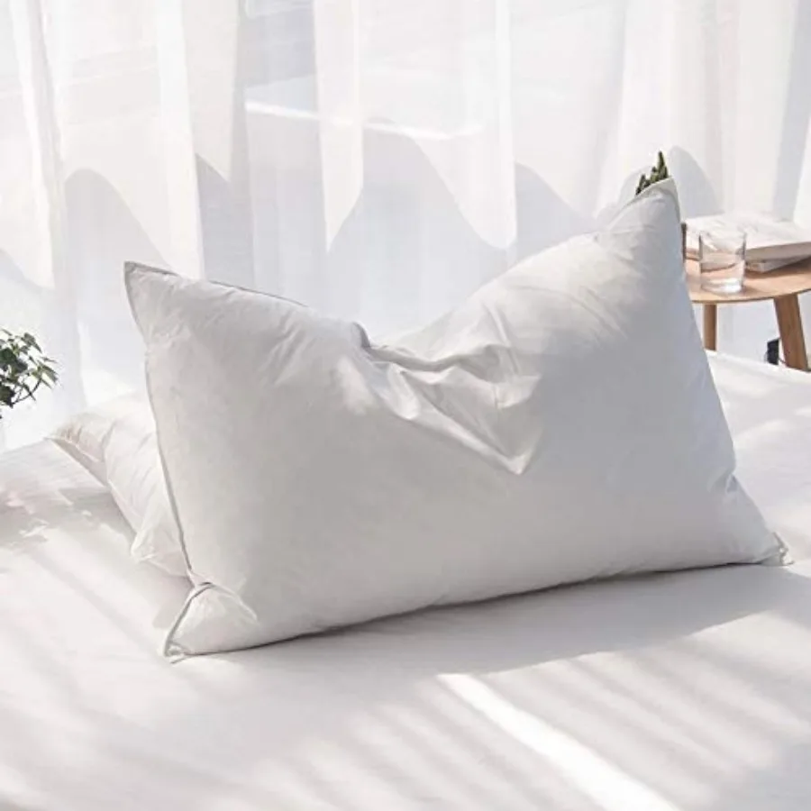 Luxury Feathers Down Pillows Queen Size Set of 2, Hotel Quality Fluffy Bed Pillows, Soft Pillows for Sleeping, Organic Cotton C
Luxury Feathers Down Pillows Queen Size Set of 2, Hotel Quality Fluffy Bed Pillows, Soft Pillows for Sleeping, Organic Cotton C