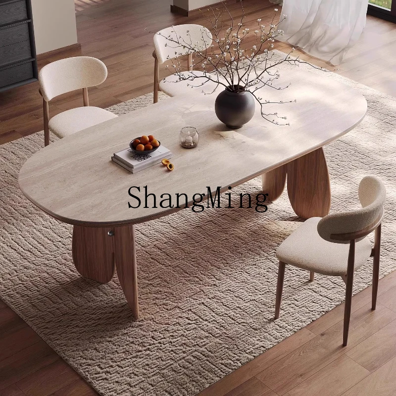 ZYH medieval rock slab dining table household high-end small apartment oval solid wood dining table
ZYH medieval rock slab dining table household high-end small apartment oval solid wood dining table