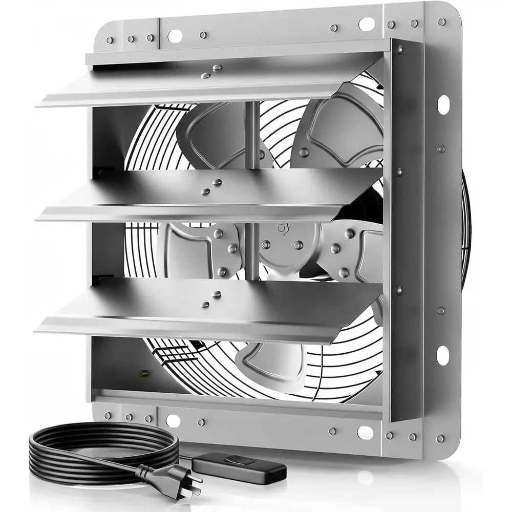 12 Inch Automatic Shutter Wall Exhaust Fan with 5-Blade and Ball Bearing Motor for Greenhouse and Workshop Ventilation
12 Inch Automatic Shutter Wall Exhaust Fan with 5-Blade and Ball Bearing Motor for Greenhouse and Workshop Ventilation