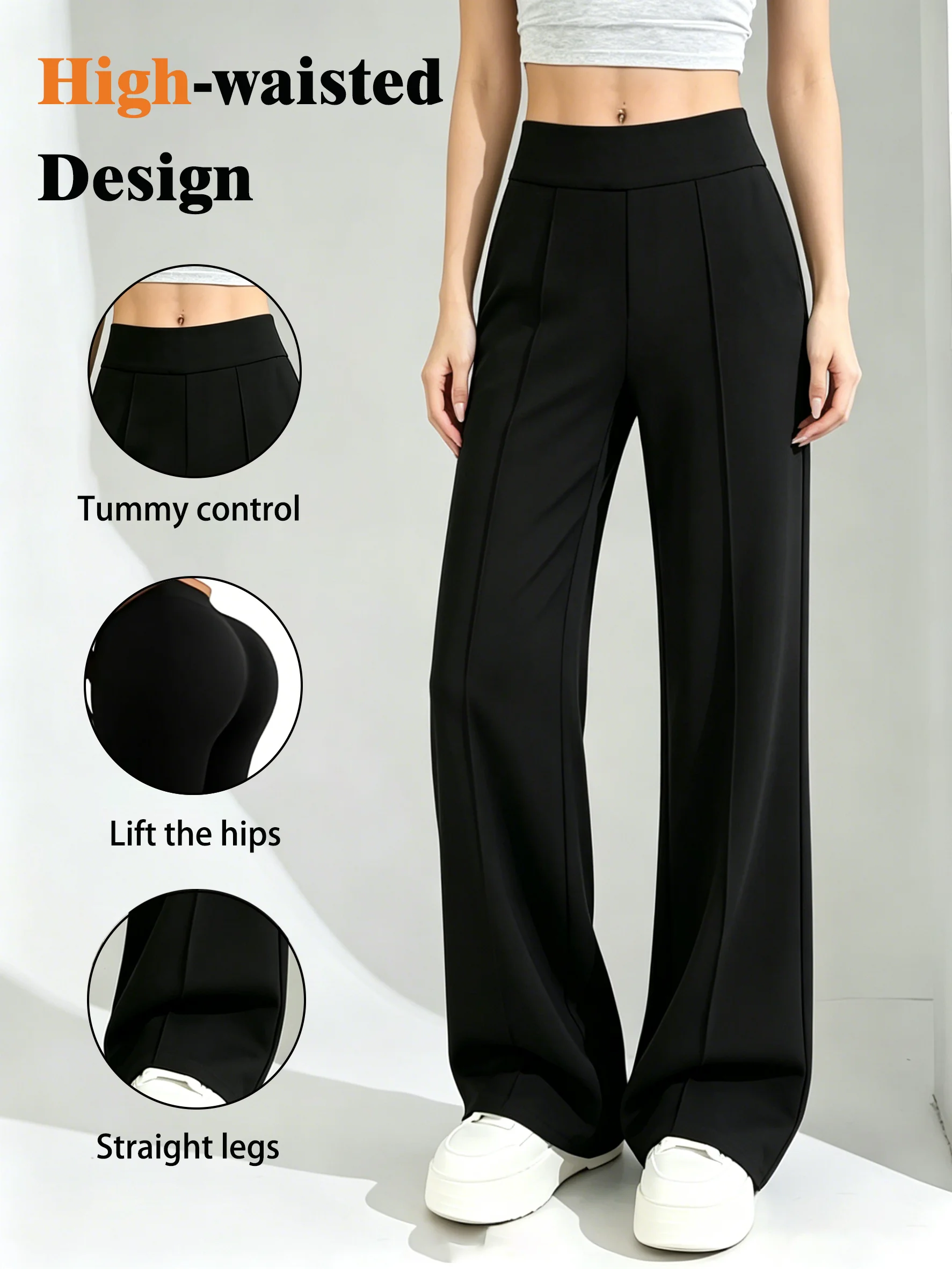 High-waist wide-leg pants female elastic waist abdomen casual loose straight pants soft hip jogging pants
High-waist wide-leg pants female elastic waist abdomen casual loose straight pants soft hip jogging pants