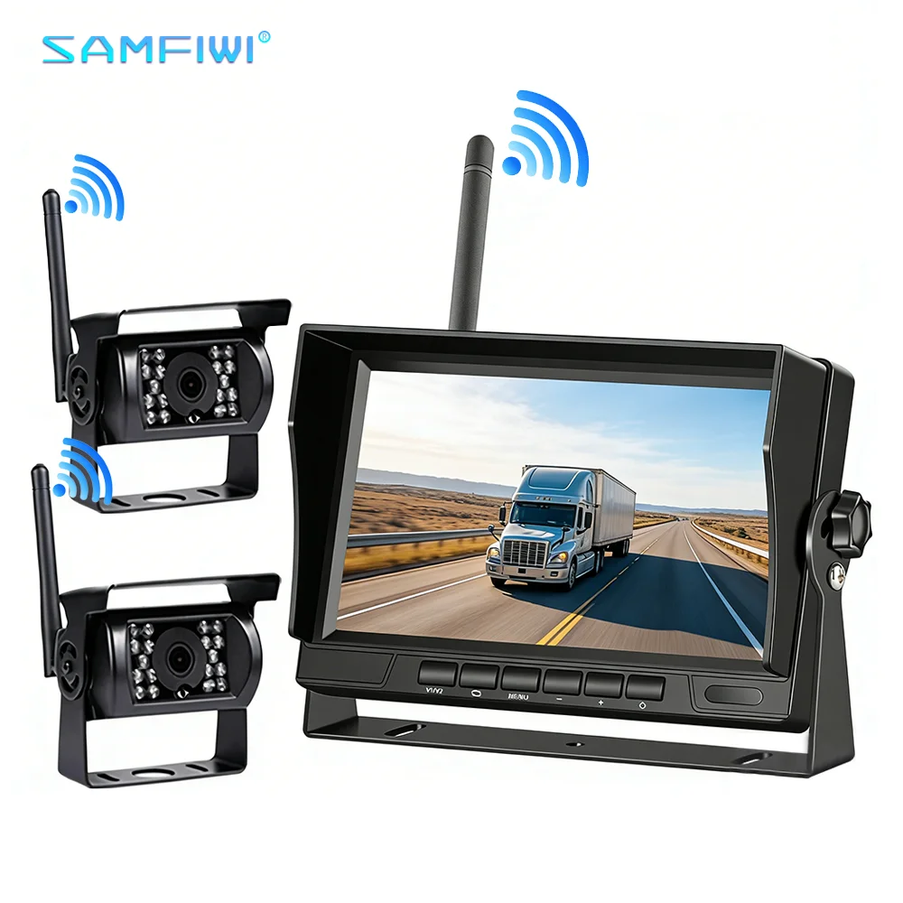 7 Inch AHD WiFi Wireless Car Monitor 720P Rear View Backup Camera for Truck Bus Van RV Portable Screen for Vehicle Surveillance
7 Inch AHD WiFi Wireless Car Monitor 720P Rear View Backup Camera for Truck Bus Van RV Portable Screen for Vehicle Surveillance