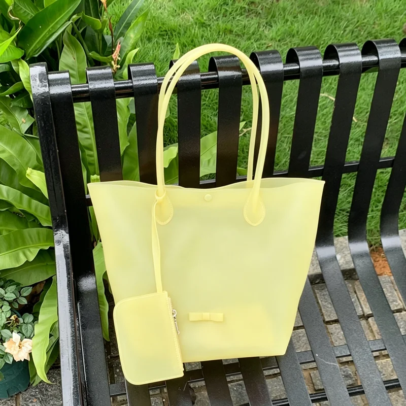 Candy Color Jelly Pvc Tote Bag With Small Matching Pouch Large Capacity Waterproof Transparent Shoulder Bag Casual Handbag
Candy Color Jelly Pvc Tote Bag With Small Matching Pouch Large Capacity Waterproof Transparent Shoulder Bag Casual Handbag