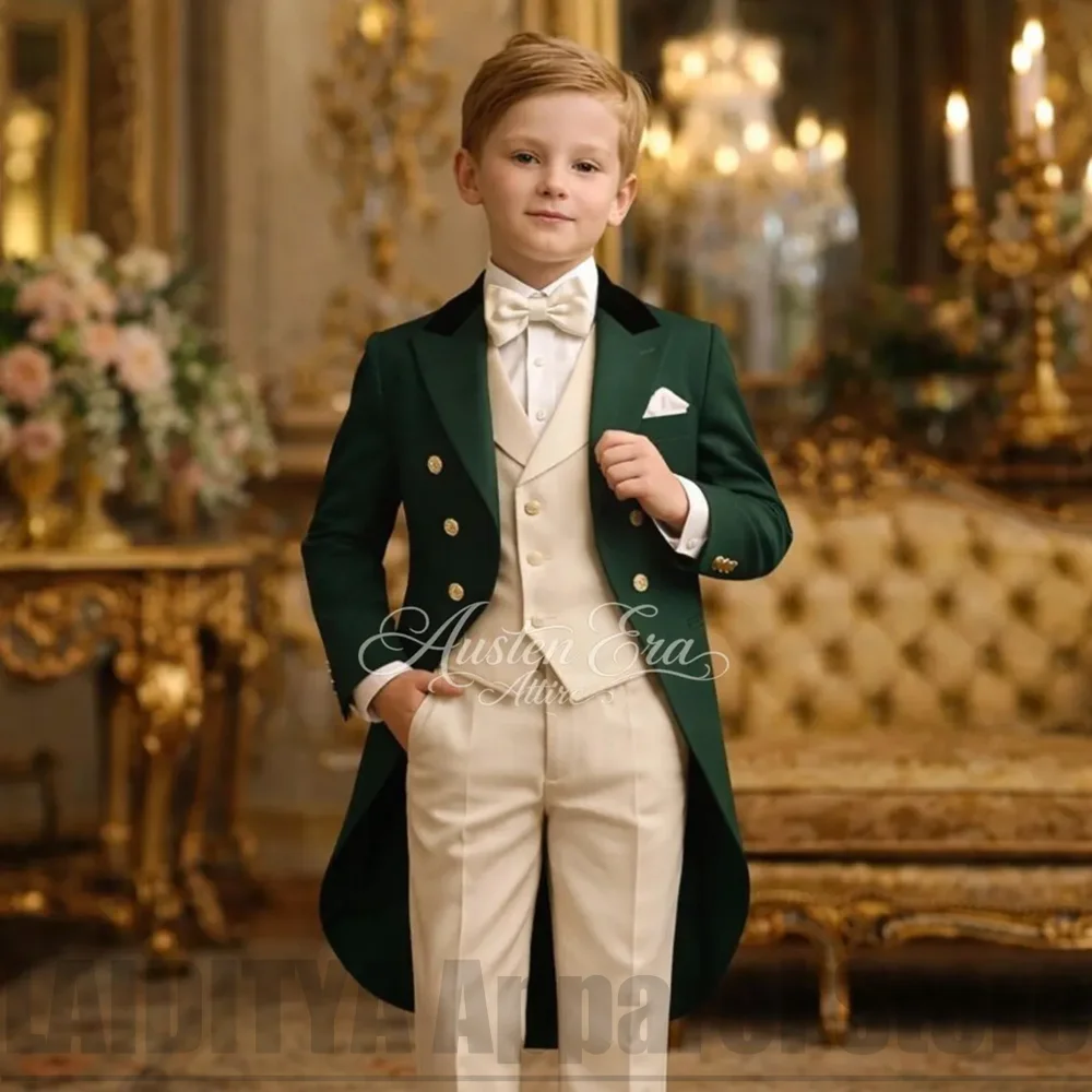 Boys Long Tailcoat Three Piece Suit Kids Royal Wedding Page Boy Vintage Formal Ceremony Party Outfit (Blazer+Vest+Pants)
Boys Long Tailcoat Three Piece Suit Kids Royal Wedding Page Boy Vintage Formal Ceremony Party Outfit (Blazer+Vest+Pants)