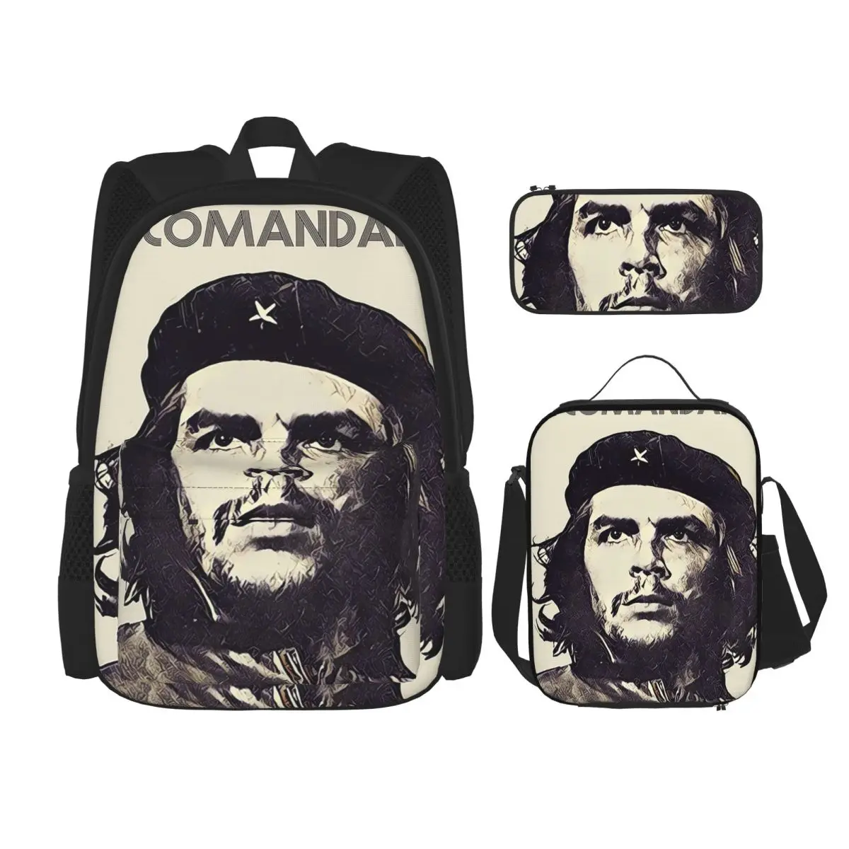 Che Guevara As El Comandante Of Cuba Backpacks Bookbag Children School Bags Kids Rucksack Lunch Bag Pen Bag Three-Piece Set
Che Guevara As El Comandante Of Cuba Backpacks Bookbag Children School Bags Kids Rucksack Lunch Bag Pen Bag Three-Piece Set