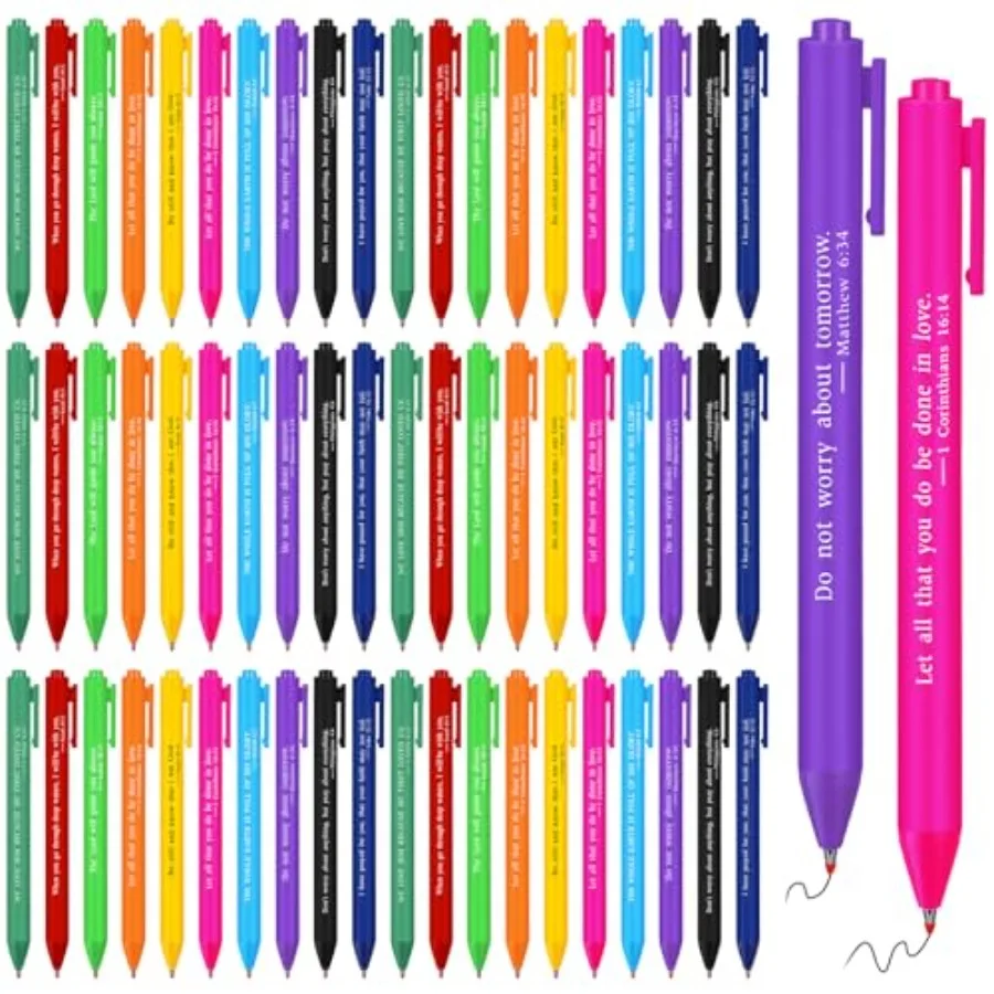 50 Pcs Bible Verse Pens Christian Gifts Bulk, Christian Pens for Women Inspirational Quotes Writing Tool Retractable Black Ink
50 Pcs Bible Verse Pens Christian Gifts Bulk, Christian Pens for Women Inspirational Quotes Writing Tool Retractable Black Ink