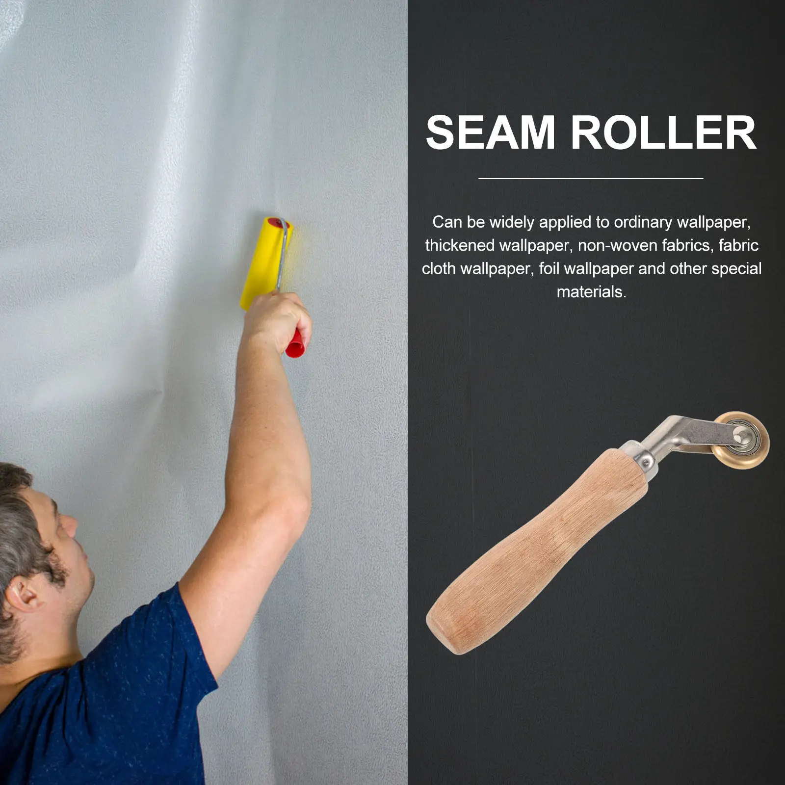 Seam Roller Wooden Handle Durable Pressing Roller Hand Tool for Wallpaper Quilting Welding Vinyl Adhesive Crafts Roofing
Seam Roller Wooden Handle Durable Pressing Roller Hand Tool for Wallpaper Quilting Welding Vinyl Adhesive Crafts Roofing