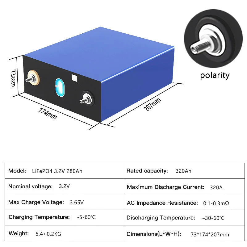 4pcs brand new A-grade LiitoKala 3.2V 320Ah lithium iron phosphate battery
4pcs brand new A-grade LiitoKala 3.2V 320Ah lithium iron phosphate battery
