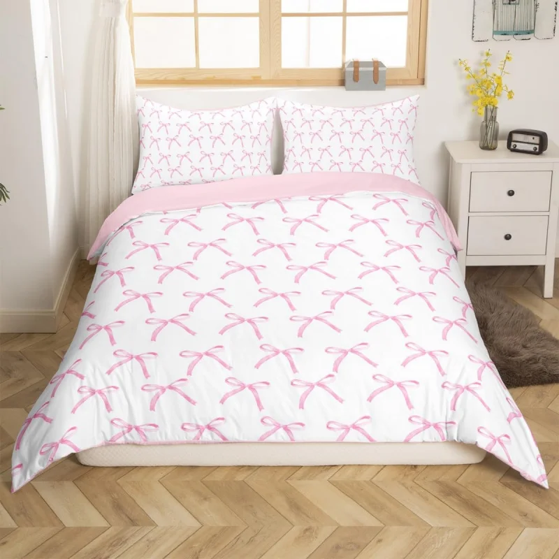 Cartoon bow children's down comfort set, twin bed size set, girls' room decoration, pink and white comfort set
Cartoon bow children's down comfort set, twin bed size set, girls' room decoration, pink and white comfort set
