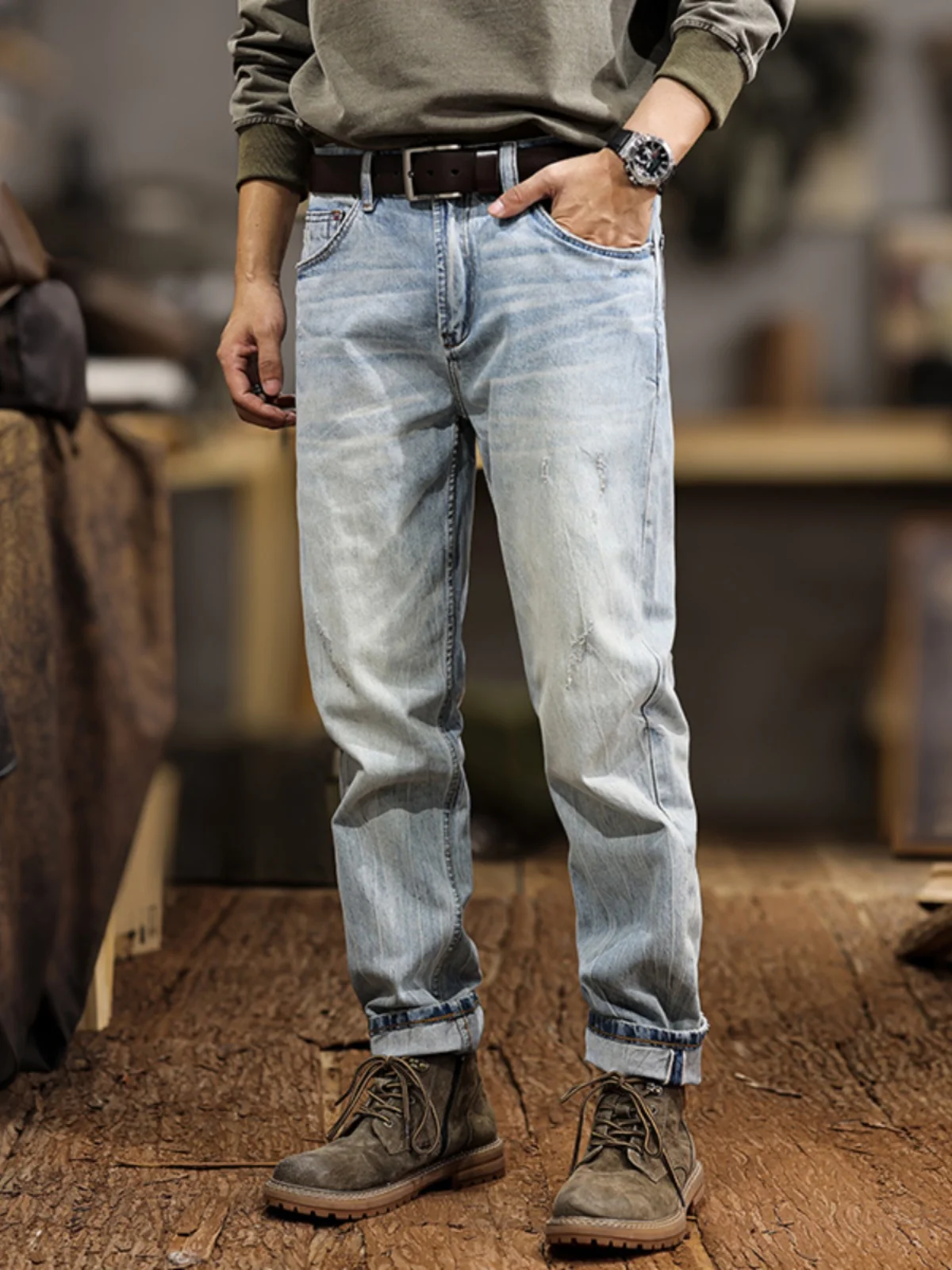 Classic American Waed Denim Jeans Men's Spring Autumn Loose Straight Casual Long Pants Wear Resistant Loose Fit Straight Leg
Classic American Waed Denim Jeans Men's Spring Autumn Loose Straight Casual Long Pants Wear Resistant Loose Fit Straight Leg