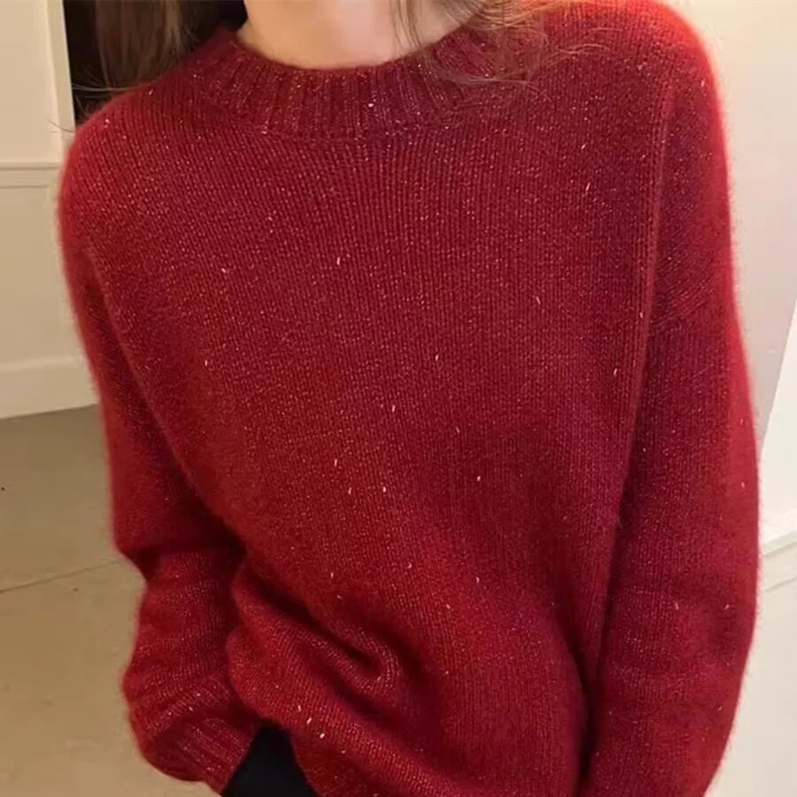 100% чистая шерсть, вязаный женский пуловер с круглым вырезом, повседневный свободный осенне-зимний женский шерстяной свитер с длинными рукавами, хит продаж
100% чистая шерсть, вязаный женский пуловер с круглым вырезом, повседневный свободный осенне-зимний женский шерстяной свитер с длинными рукавами, хит продаж