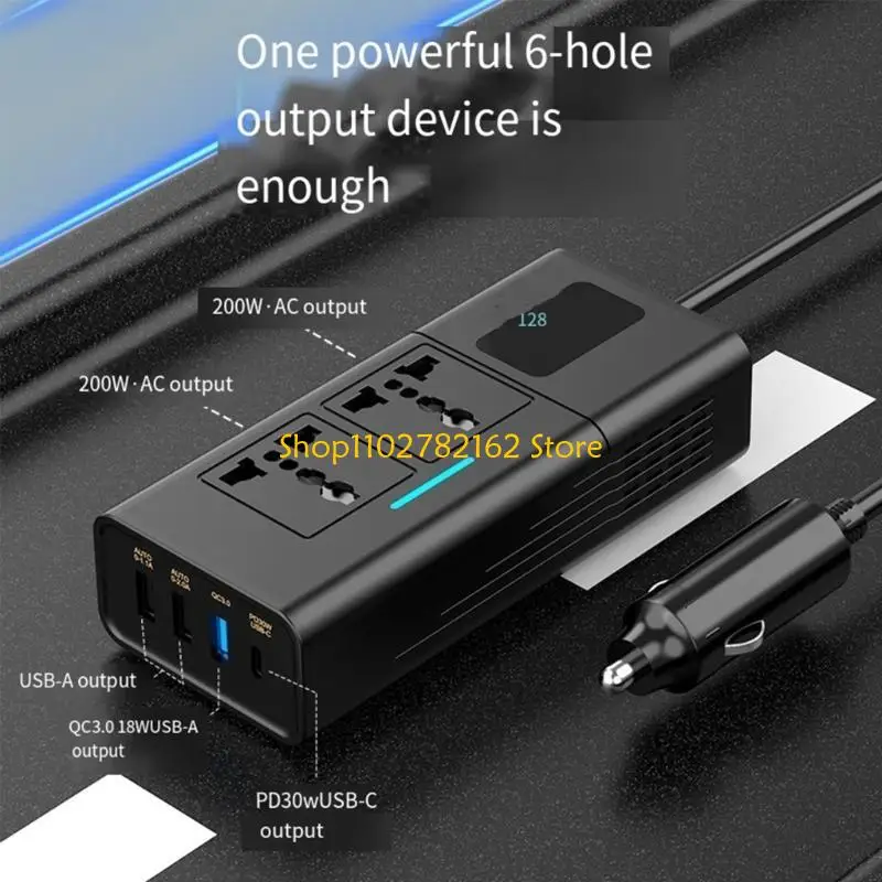 547B 200W Car Power Inverter DC12V to AC220V Car Inverter 4 USB Ports Chargers Adapter Car Plug Converter LED Display
547B 200W Car Power Inverter DC12V to AC220V Car Inverter 4 USB Ports Chargers Adapter Car Plug Converter LED Display