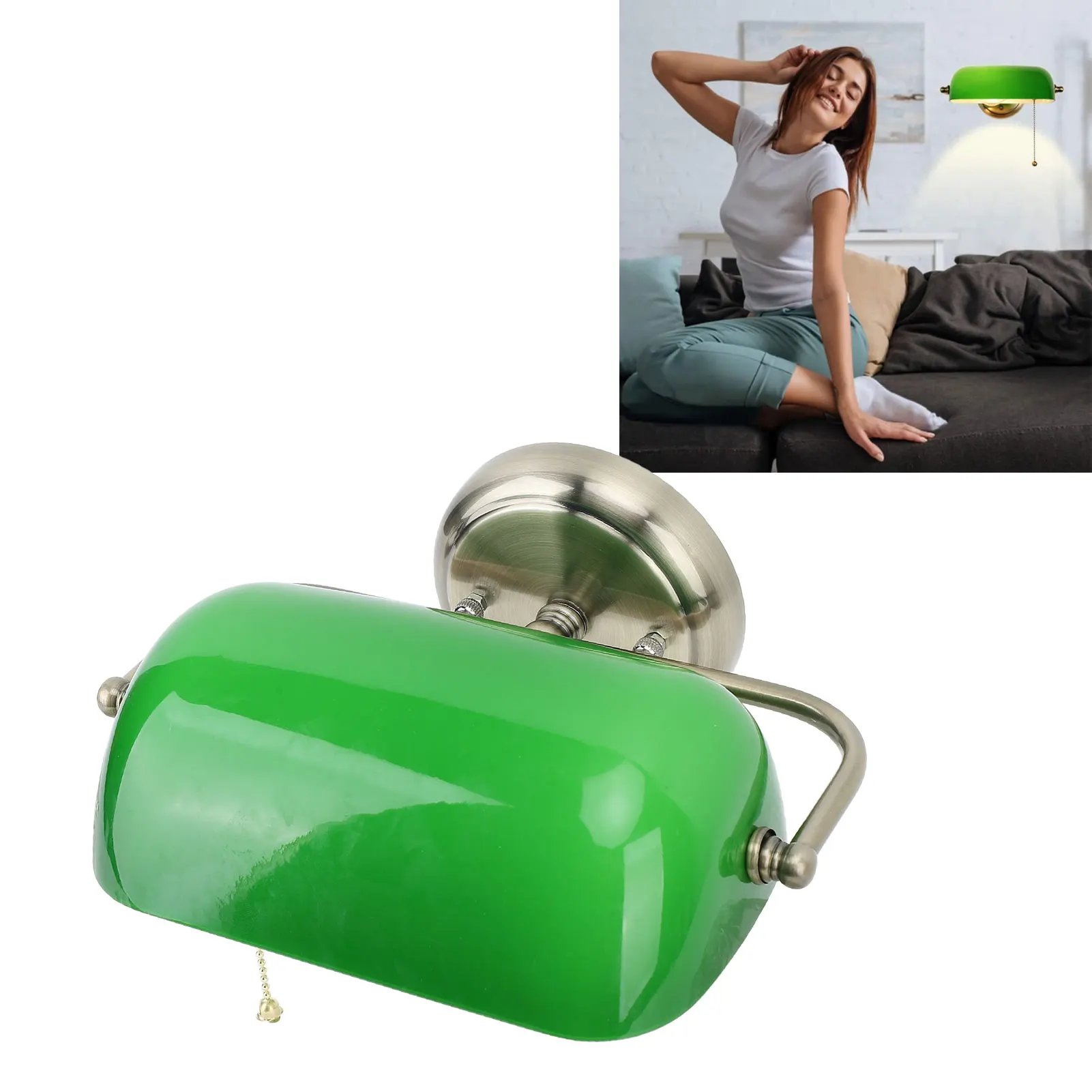 ZK50 Green Banker Wall Lamp with Pull Chain Switch Vintage Indoor Wall Sconces for Bedroom Dining Room Living Room
ZK50 Green Banker Wall Lamp with Pull Chain Switch Vintage Indoor Wall Sconces for Bedroom Dining Room Living Room