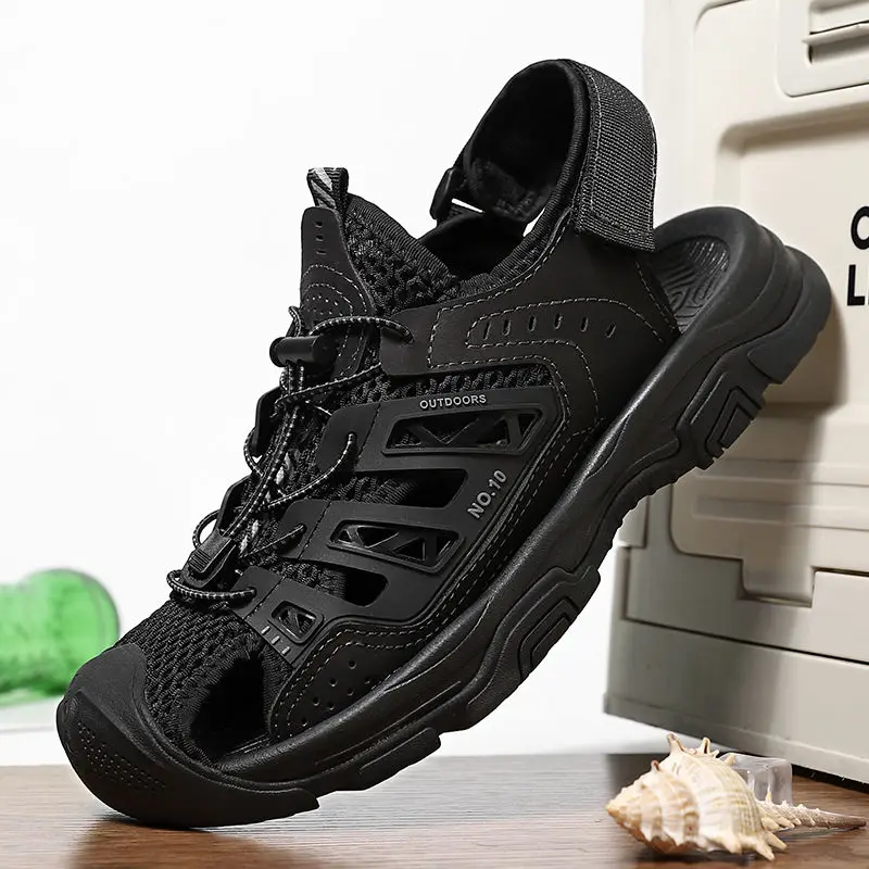 Men's Classic Beach Sandals Men's Elastic Breathable Non-slip Shoes Mesh Hollow Sandals Outdoor Waterproof Men's Shoes
Men's Classic Beach Sandals Men's Elastic Breathable Non-slip Shoes Mesh Hollow Sandals Outdoor Waterproof Men's Shoes