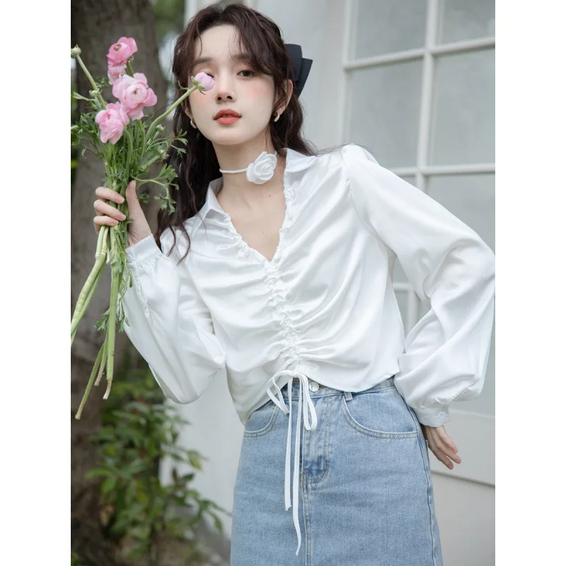 2023 Spring and Autumn Long Sleeve Pullover Loose Solid Cotton Splice White Fresh Sweet Shirt
2023 Spring and Autumn Long Sleeve Pullover Loose Solid Cotton Splice White Fresh Sweet Shirt