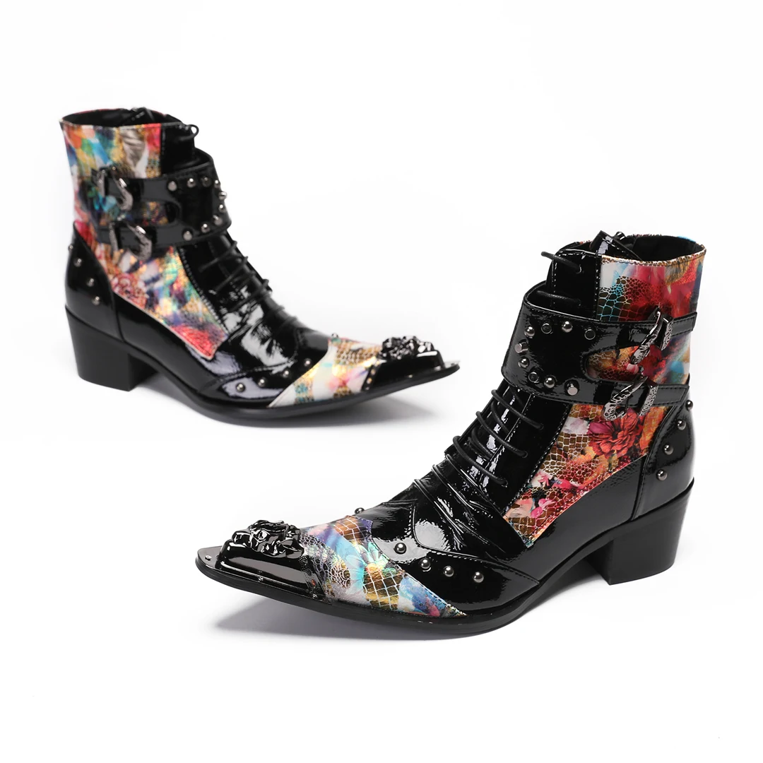 Fashion Metal Pointed Toe Rivets Men Genuine Leather Short Boots Plus Size Male Club Party Dress Shoes Motorcycle Ankle Boots
Fashion Metal Pointed Toe Rivets Men Genuine Leather Short Boots Plus Size Male Club Party Dress Shoes Motorcycle Ankle Boots