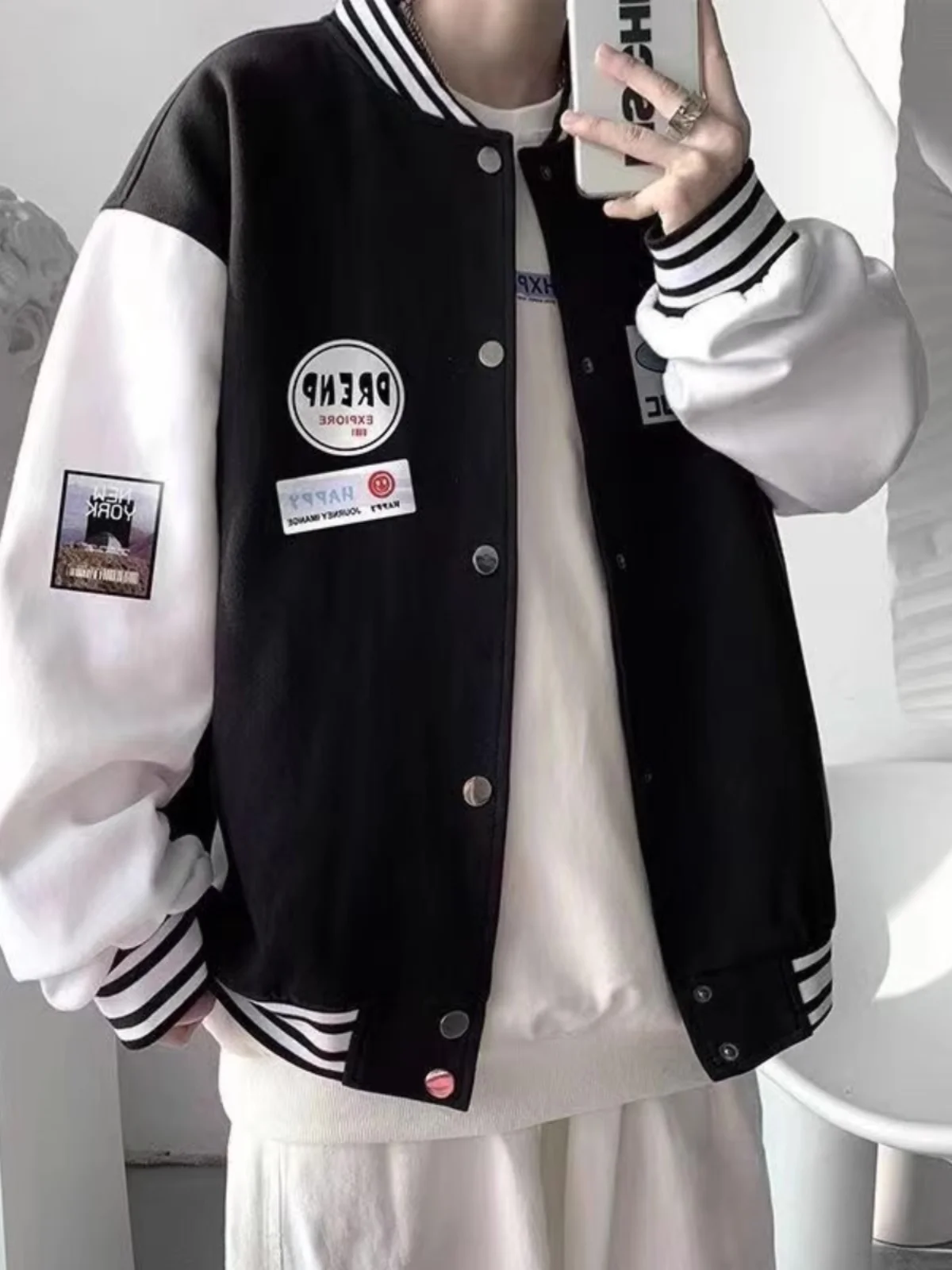 Loose Fce Lined Baseball Jaet for Men's School Sle Color Blo Outerwear Spring Autumn Winter Seasonal ex Jaet
Loose Fce Lined Baseball Jaet for Men's School Sle Color Blo Outerwear Spring Autumn Winter Seasonal ex Jaet