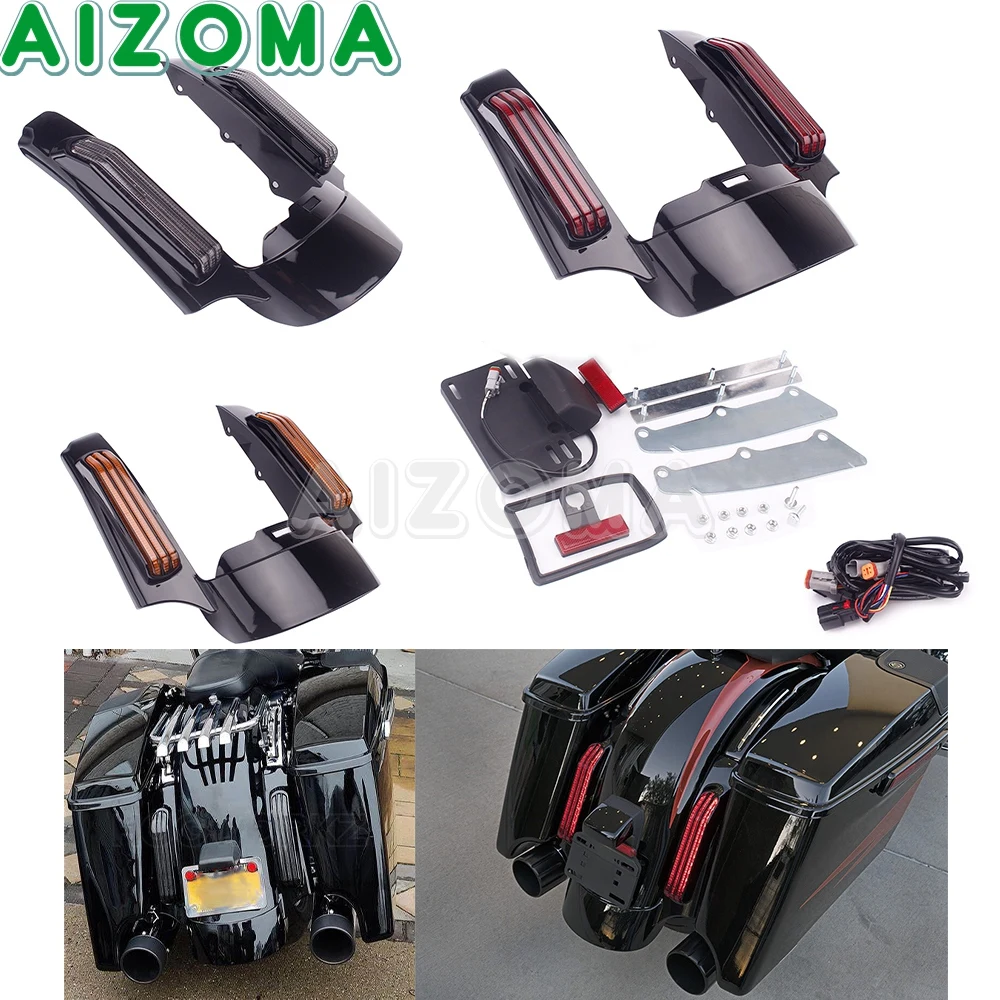 Moto Rear Fender Extension LED Tail Light Brake Turn Signal Lamp For Harley Touring Road King Street Electra Glide Ultra Limited
Moto Rear Fender Extension LED Tail Light Brake Turn Signal Lamp For Harley Touring Road King Street Electra Glide Ultra Limited