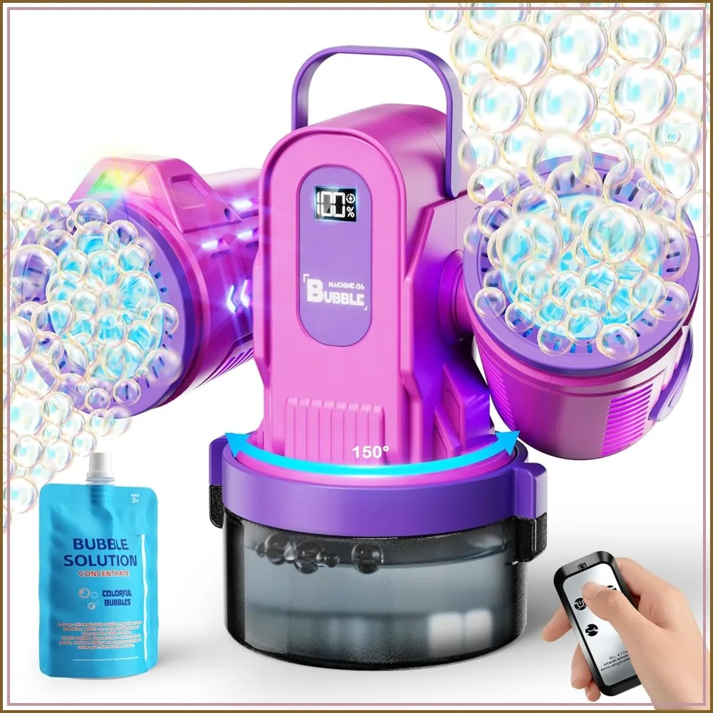 Dual-Engine Bubble Machine with Auto Rotation & RGB Lights, 1800mA Type-C Rechargeable, 700mL Tank for Parties & Outdoor Fun
Dual-Engine Bubble Machine with Auto Rotation & RGB Lights, 1800mA Type-C Rechargeable, 700mL Tank for Parties & Outdoor Fun