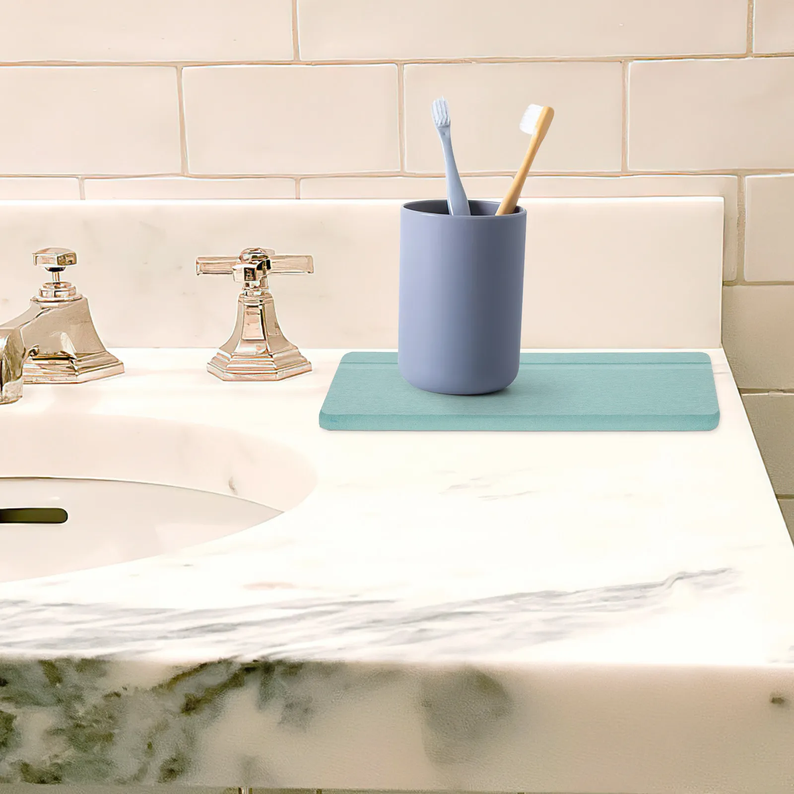 Впитывающая подставка из диатомита для мыла и умывальника – многофункциональный коврик для ванной, сохраняющий поверхности сухими, с местом для хранения зубных щеток и напитков
Впитывающая подставка из диатомита для мыла и умывальника – многофункциональный коврик для ванной, сохраняющий поверхности сухими, с местом для хранения зубных щеток и напитков