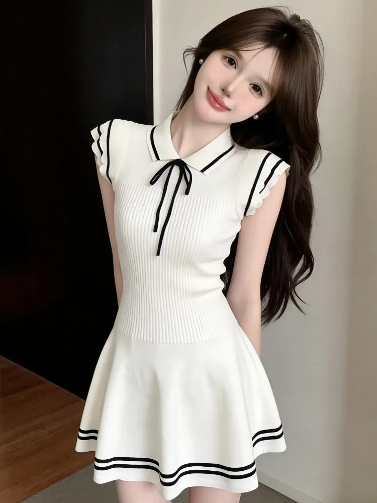 Sweet Naval Style Knitted A-Line Dress Women's Summer New Korean Version Princess Fit High Waist Short Skirt GZL16024389
Sweet Naval Style Knitted A-Line Dress Women's Summer New Korean Version Princess Fit High Waist Short Skirt GZL16024389