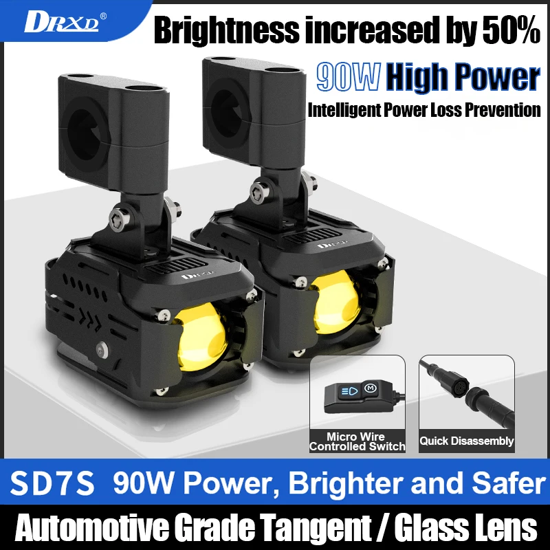 DRXD SD7 SD7S Universal Motorcycle Auxiliary Light Led Fog Lights Driving Lights 90W High-power 12-90V Wide Voltage for Scooters
DRXD SD7 SD7S Universal Motorcycle Auxiliary Light Led Fog Lights Driving Lights 90W High-power 12-90V Wide Voltage for Scooters