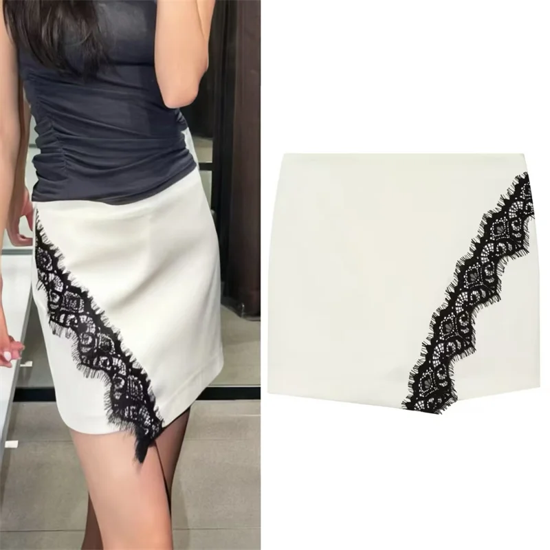 Women's Skirt Pants 2026 Summer New White Double-Breasted Lace Decorated Sexy Skirt Pants Personalized Fashion Elegant
Women's Skirt Pants 2026 Summer New White Double-Breasted Lace Decorated Sexy Skirt Pants Personalized Fashion Elegant