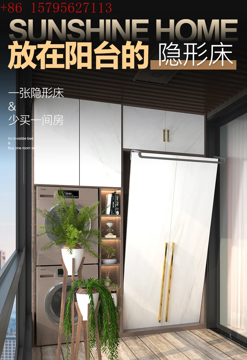 Single lower turning bed Multifunctional wall bed Folding bed cabinet integrated against the wall
Single lower turning bed Multifunctional wall bed Folding bed cabinet integrated against the wall