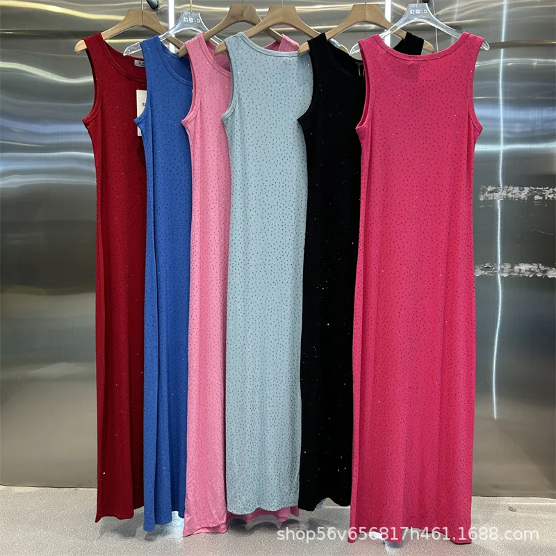 Europe Fashion Blingbling Hot Drilling Lady Sleeveless Dresses New Spring Summer Slimming High Stretch Ultra Long Bottom Dress
Europe Fashion Blingbling Hot Drilling Lady Sleeveless Dresses New Spring Summer Slimming High Stretch Ultra Long Bottom Dress