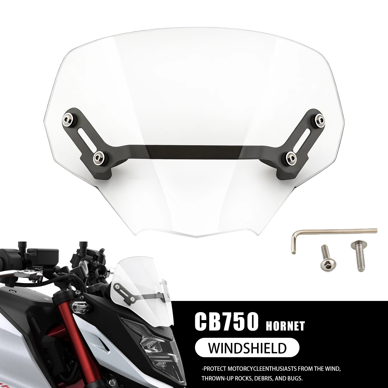 For Honda CB750 Hornet 2023-2025 Motorcycle Windshield Windscreen Wind Deflector Protector Cover Easy Installation
For Honda CB750 Hornet 2023-2025 Motorcycle Windshield Windscreen Wind Deflector Protector Cover Easy Installation