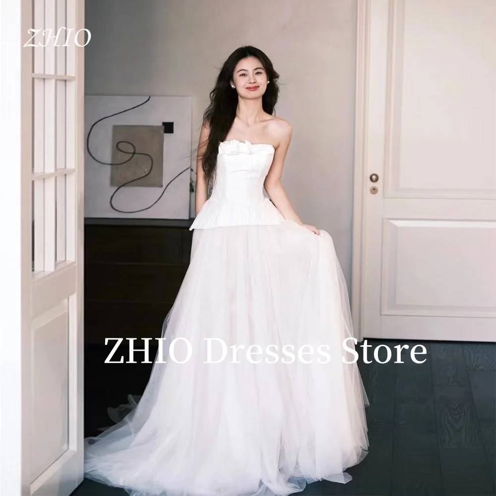 ZHIO Princess Wedding Party Dresses A-Line Bow Tiered Tulle Korea Photo shoot A-Line Floor Length Bridal Gown Customized Simple
ZHIO Princess Wedding Party Dresses A-Line Bow Tiered Tulle Korea Photo shoot A-Line Floor Length Bridal Gown Customized Simple