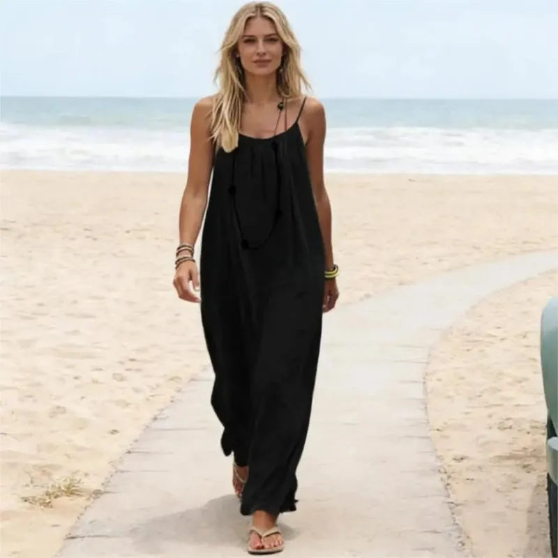 Bohemian Loose-Fit Maxi Dress Women's Casual Summer Versatile Big Swing Beach Spaghetti Strap Dress Solid Vacation Cool Homewear
Bohemian Loose-Fit Maxi Dress Women's Casual Summer Versatile Big Swing Beach Spaghetti Strap Dress Solid Vacation Cool Homewear