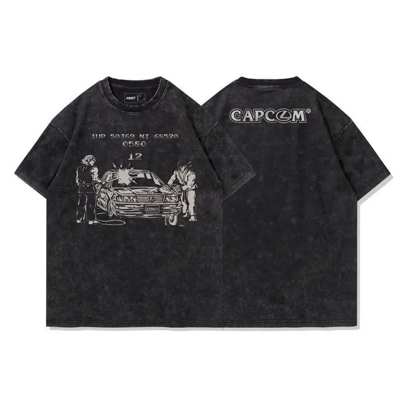 Street bully spoof washed old T-shirt retro printing street trend WaizeS men's pure cotton short sleeves
Street bully spoof washed old T-shirt retro printing street trend WaizeS men's pure cotton short sleeves